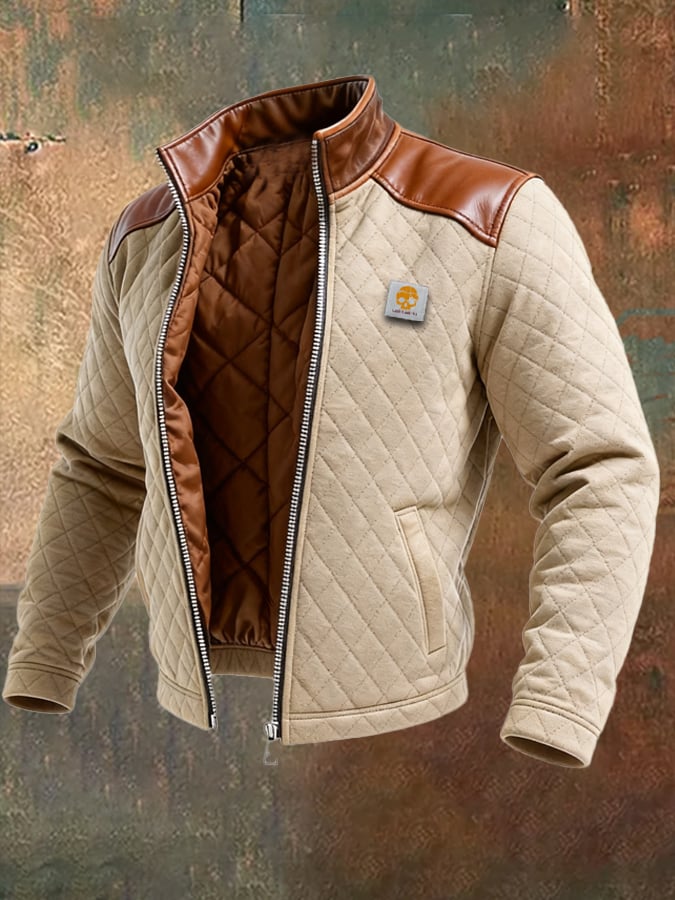 Martín - Chaqueta de plumas beige de piel
