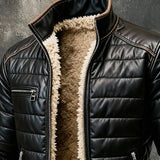 Gonzalo - Chaqueta de plumón negra con forro de sherpa