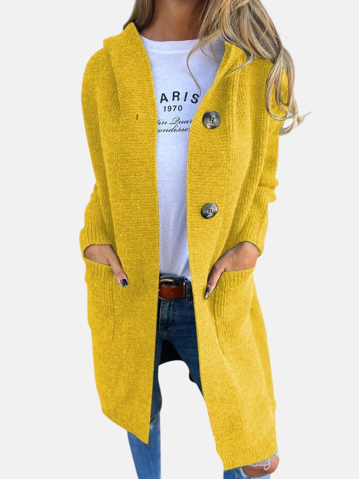 YASMINE | CÁRDIGAN LARGO DE PUNTO CON BOLSILLOS