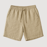 Los pantalones cortos de lino beige Old Money para hombre de Lisboa