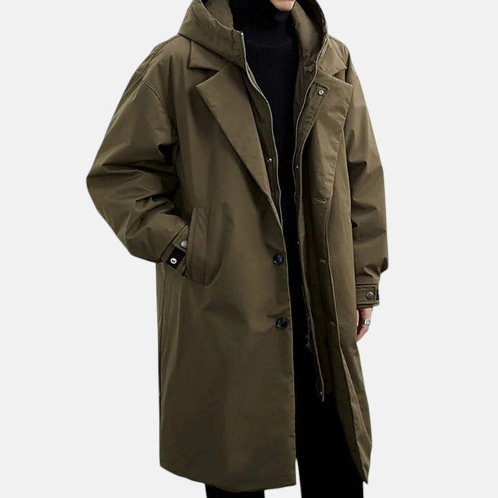 Roger | Gabardina larga impermeable con capucha