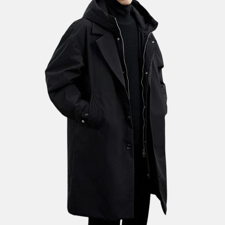 Roger | Gabardina larga impermeable con capucha