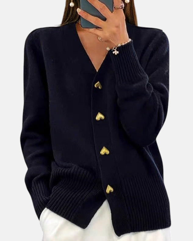 ADELE | CARDIGAN ELEGANTE CON BOTONES EN FORMA DE CORAZÓN