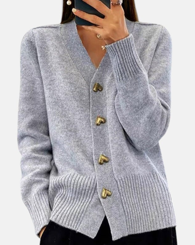 ADELE | CARDIGAN ELEGANTE CON BOTONES EN FORMA DE CORAZÓN