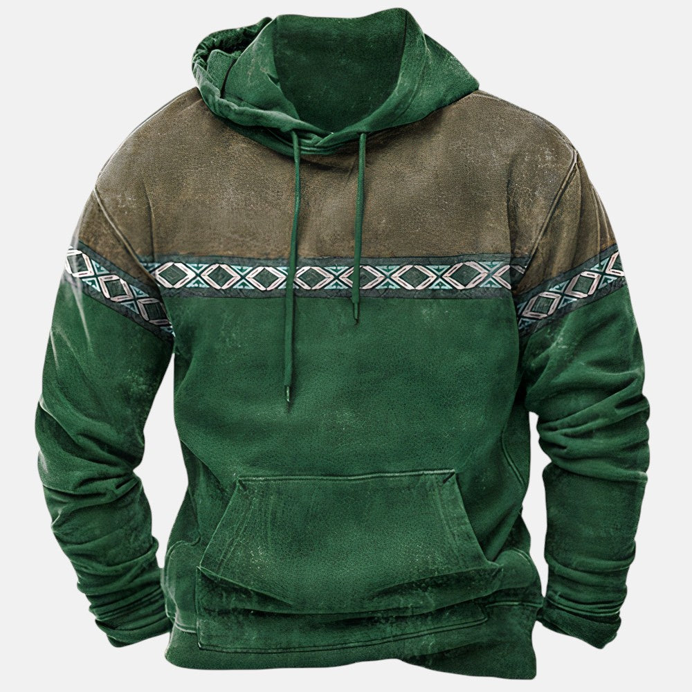 Archer | Sudadera con Capucha con Detalles de Patrón Étnico