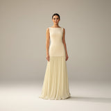 Claudia - Vestido largo sin mangas con pliegues