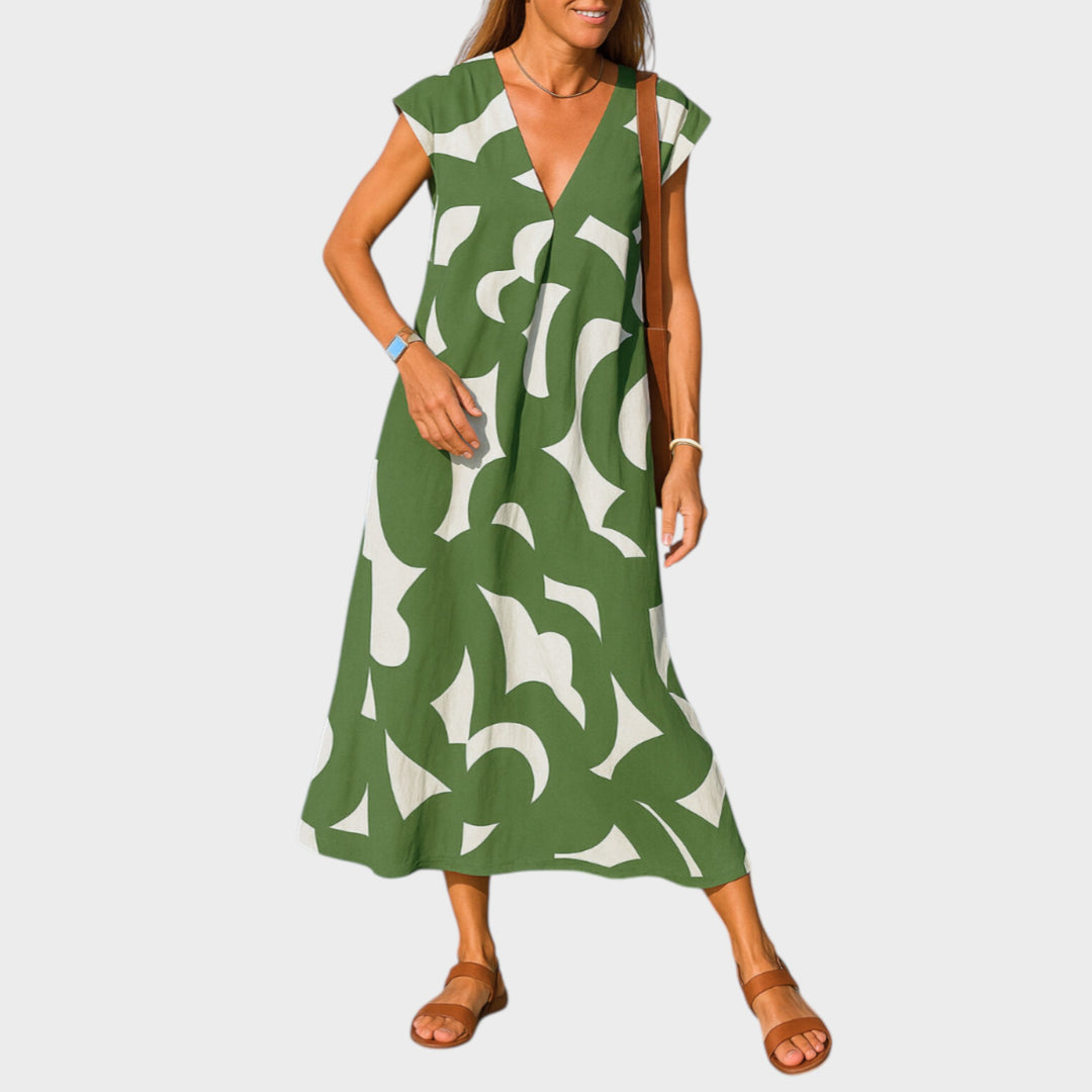 FRANCESCAH | VESTIDO FLUIDO CON ESCOTE EN V