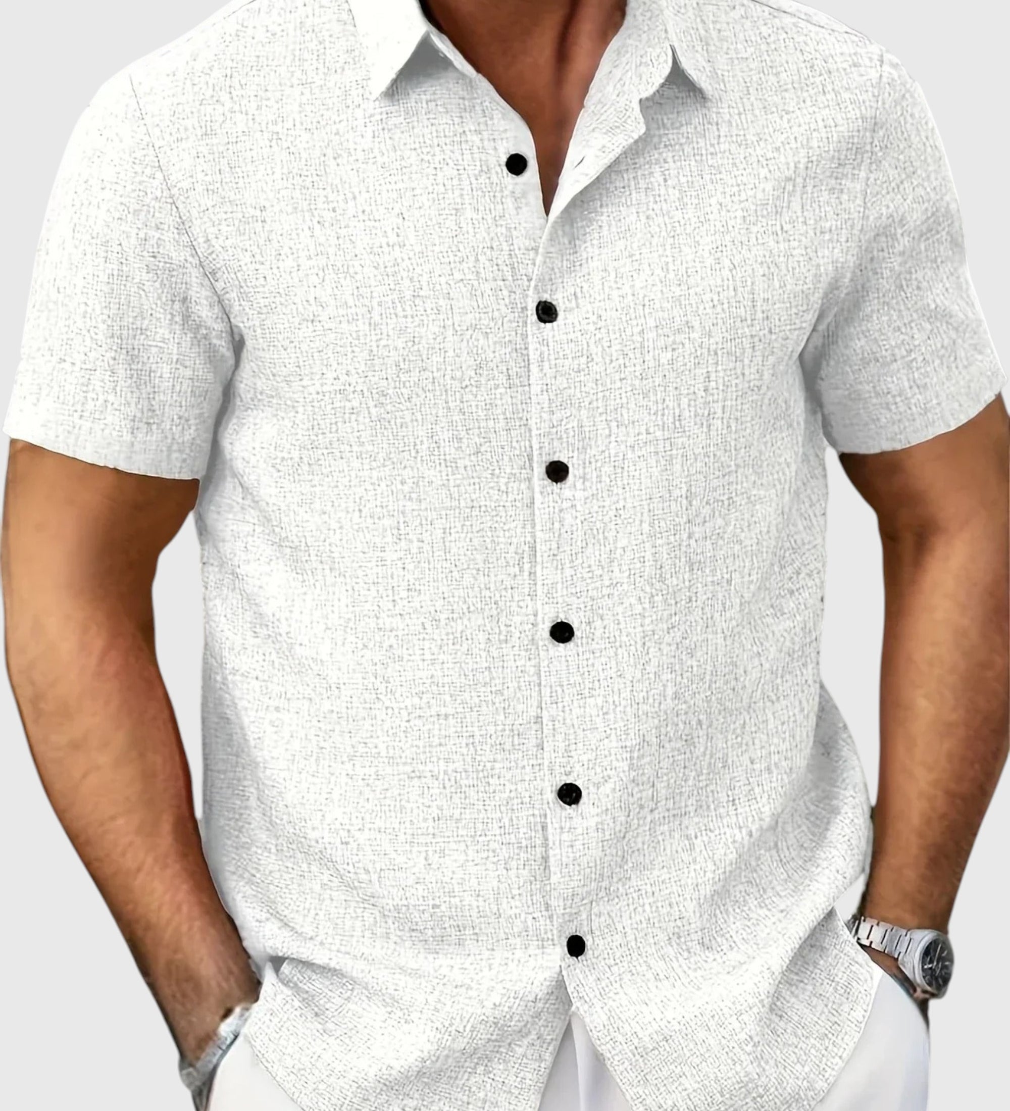 Juan | Camisa ligera de manga corta en mezcla de lino