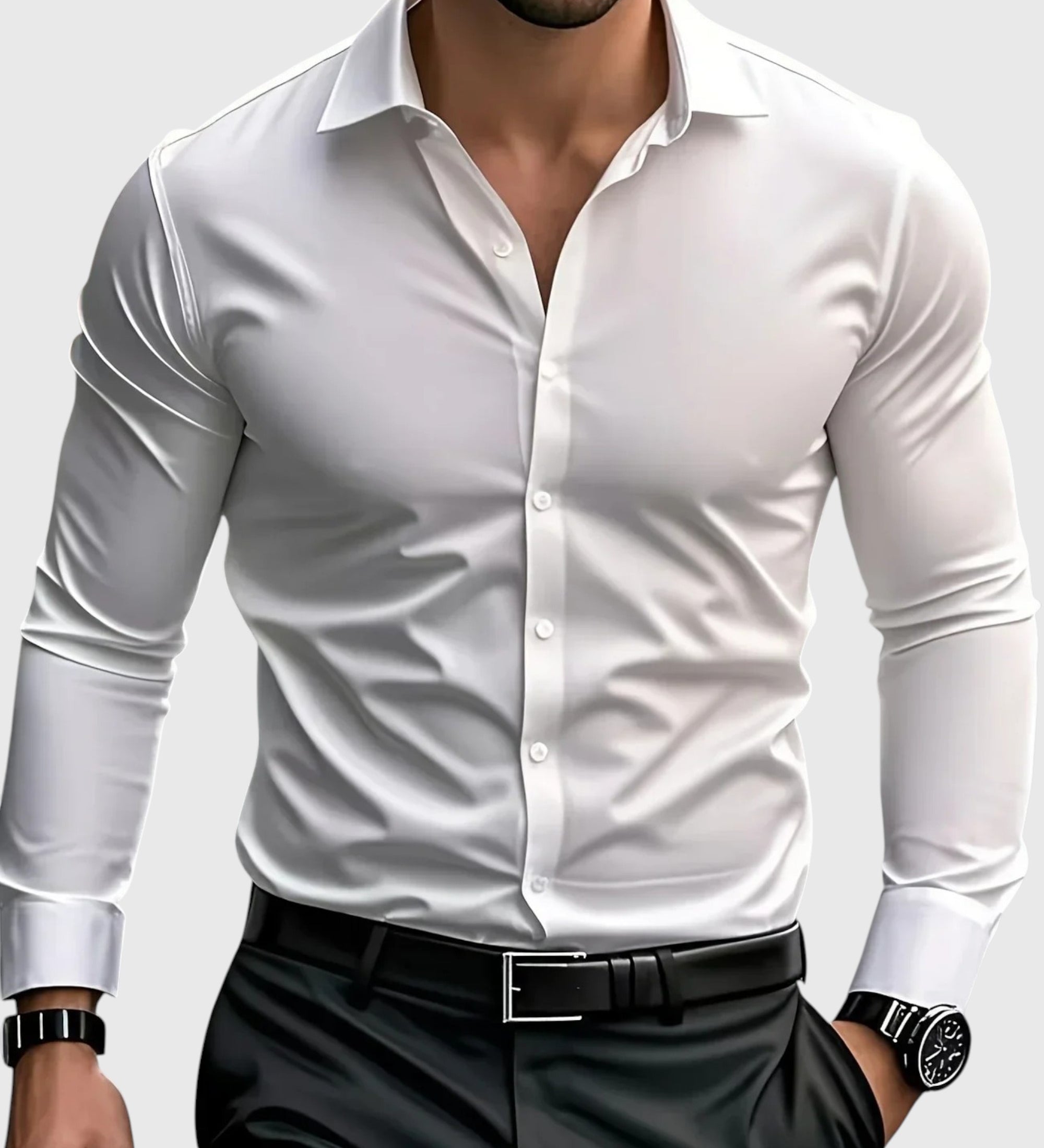 Pedro |  Elegante camisa de manga larga con botones