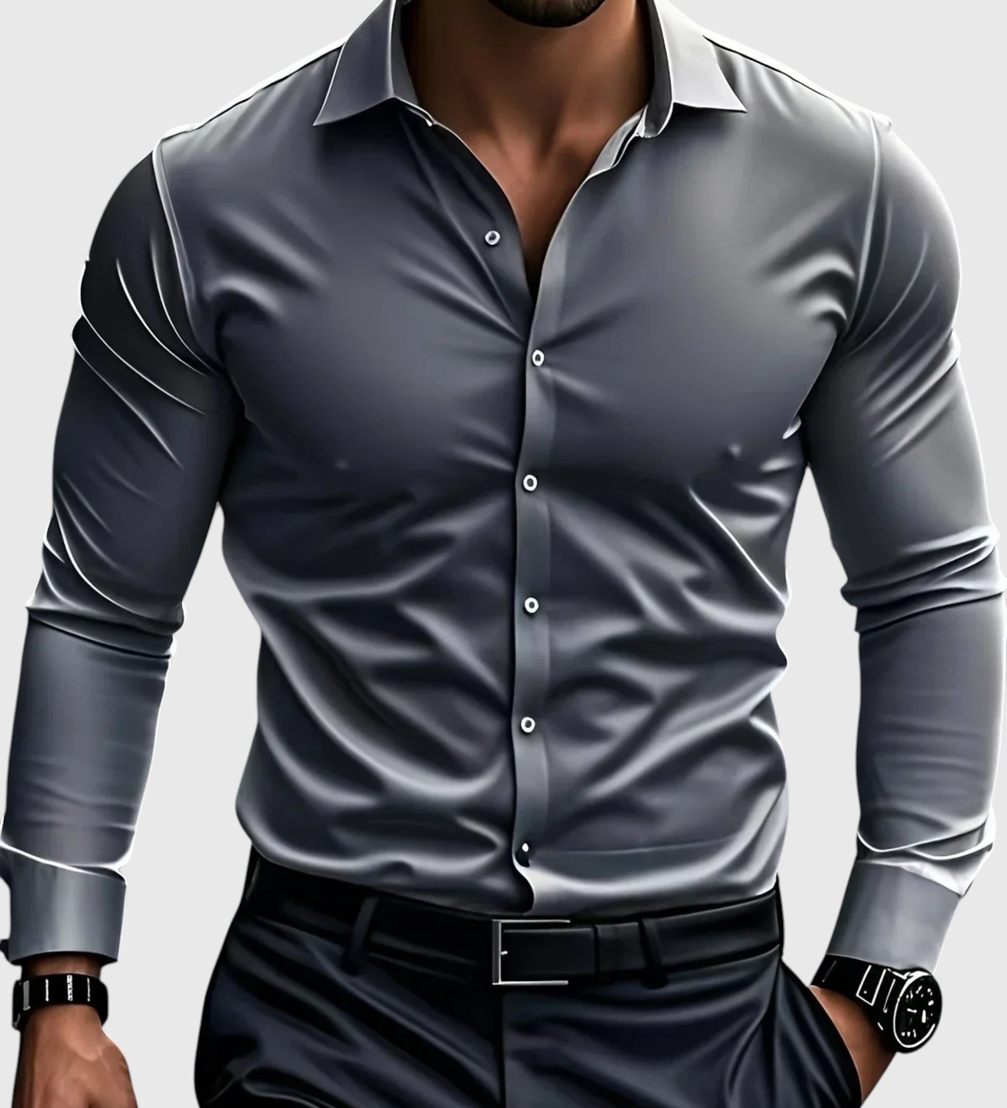 Pedro |  Elegante camisa de manga larga con botones