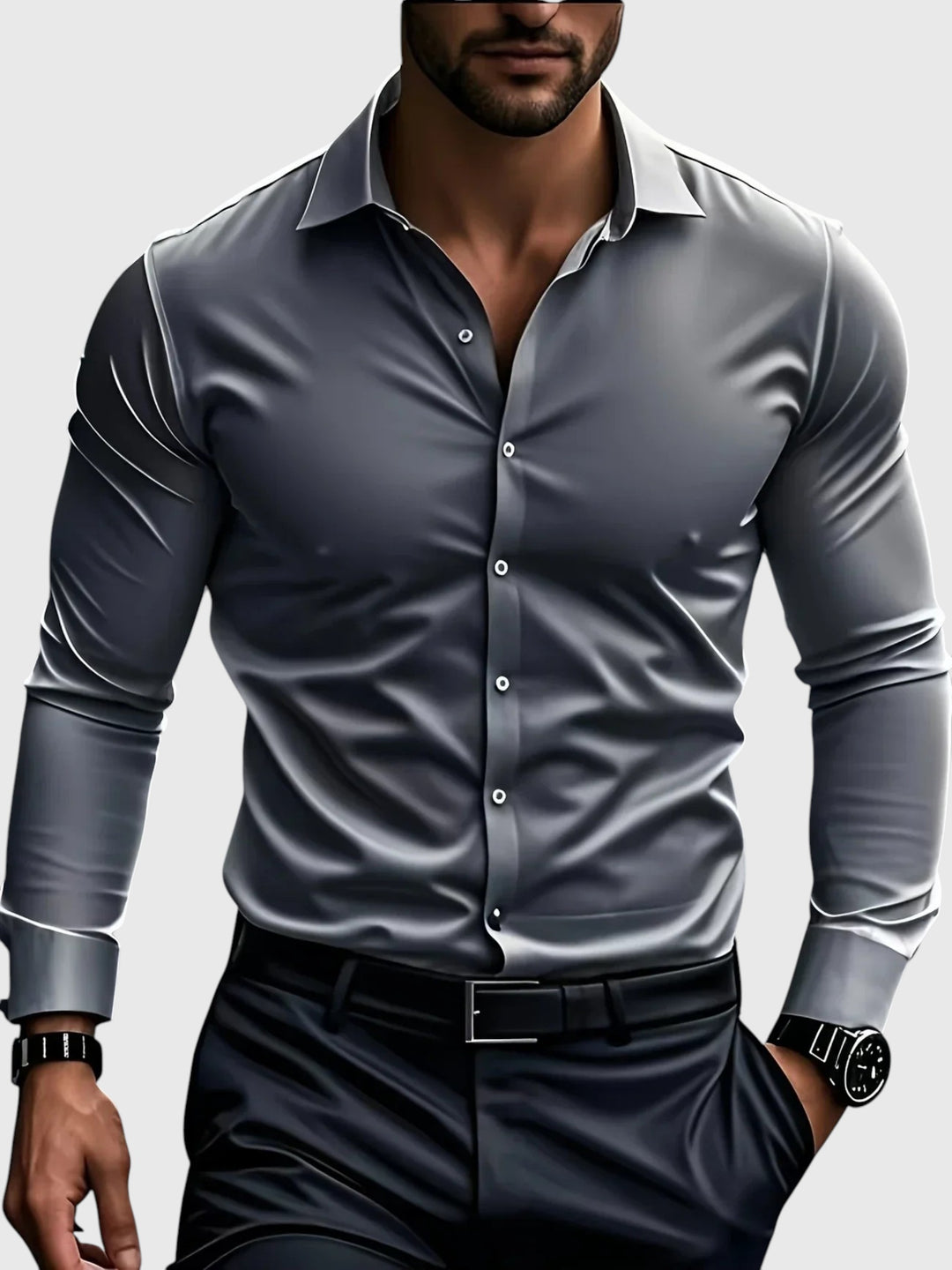 Álvaro |  Elegante camisa de manga larga con botones