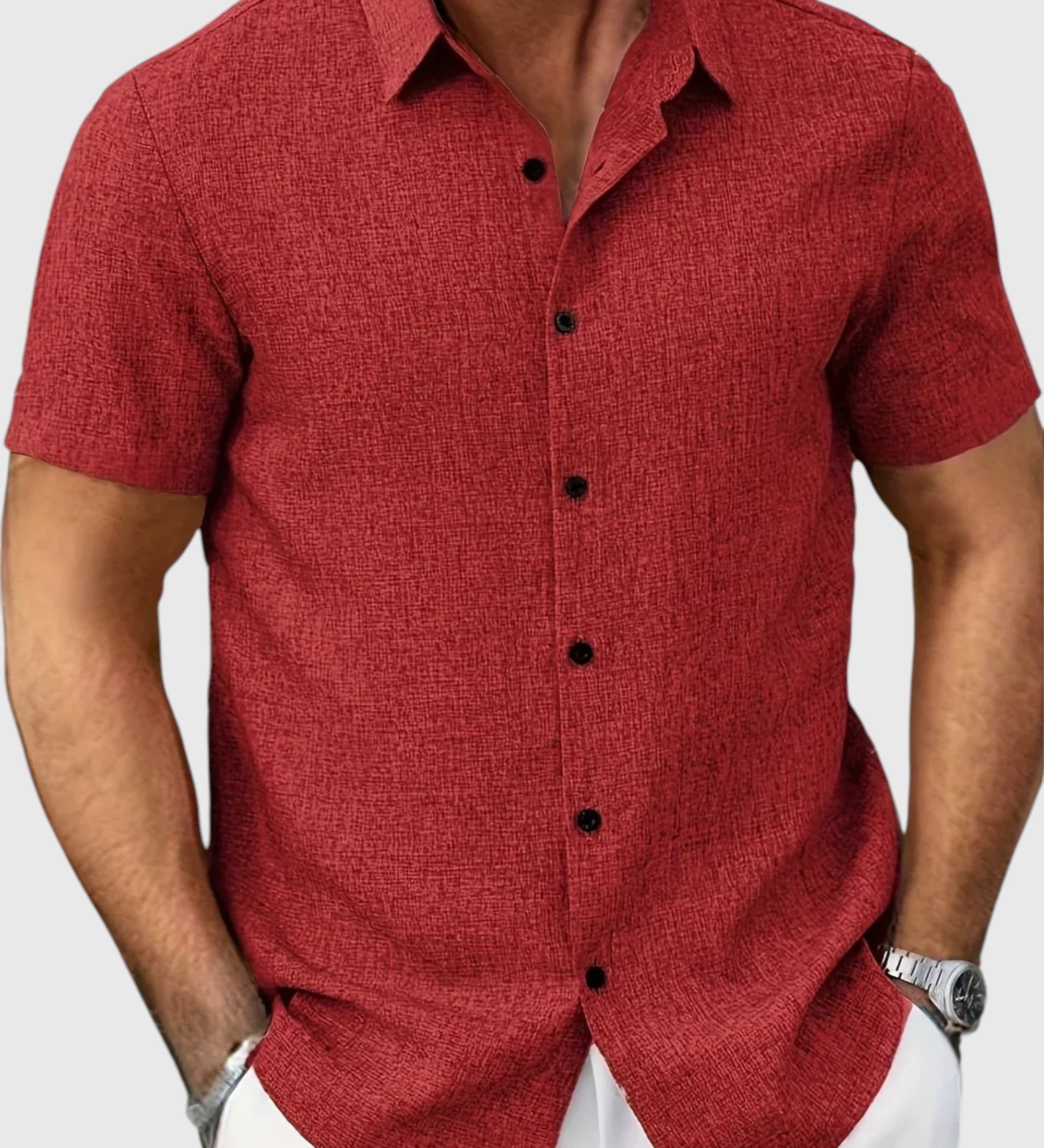 Juan | Camisa ligera de manga corta en mezcla de lino