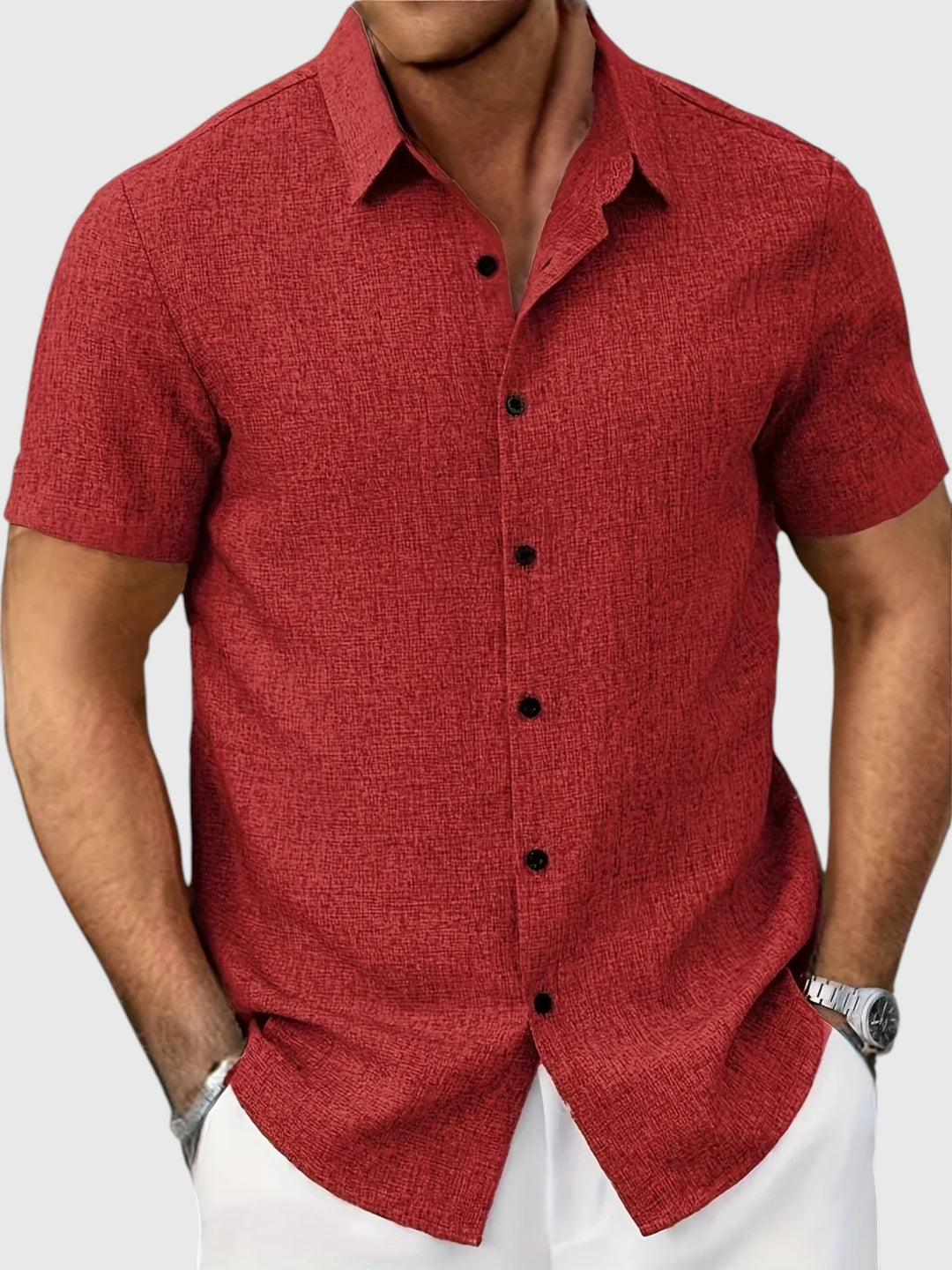 Juan | Camisa ligera de manga corta en mezcla de lino