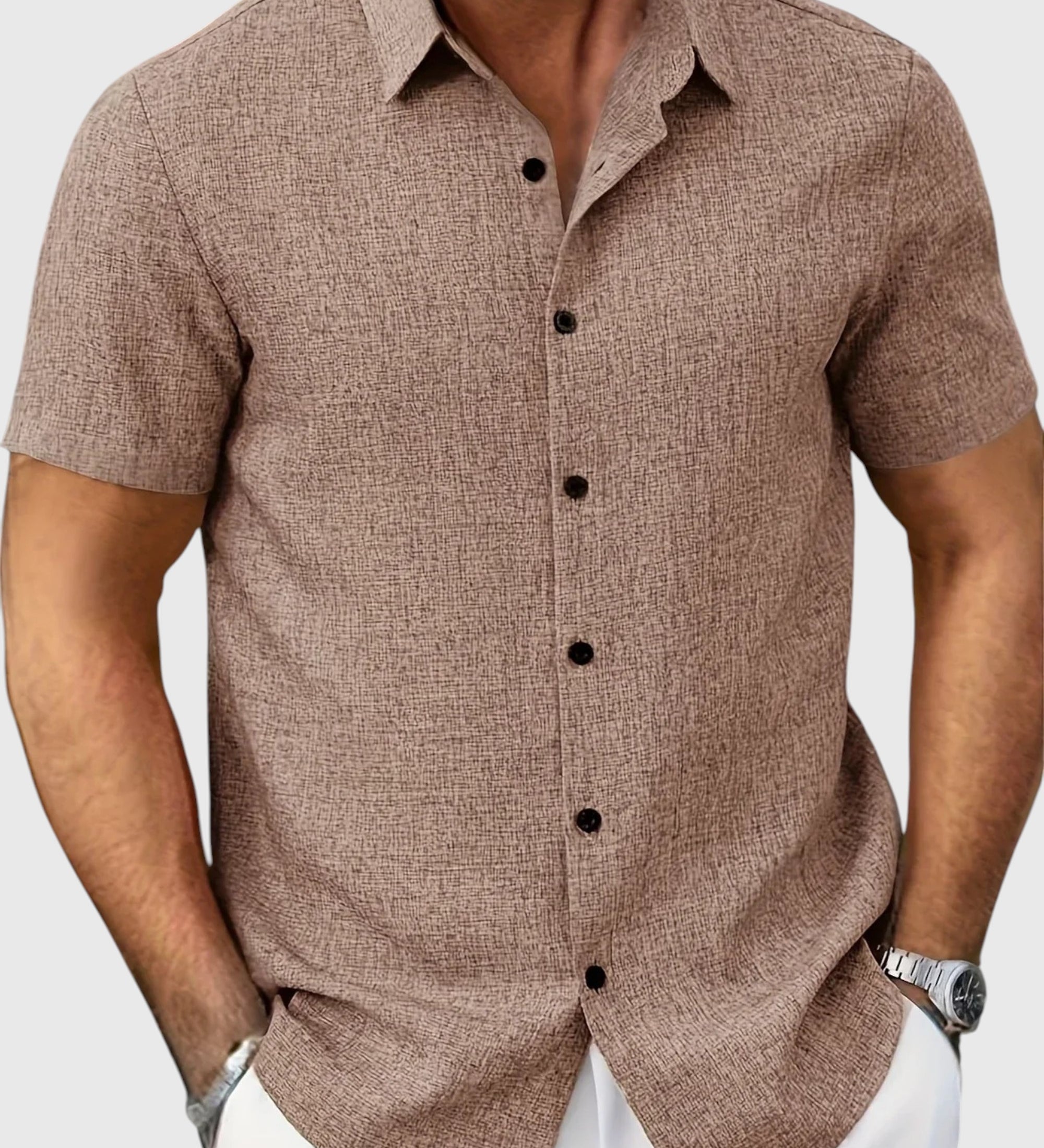 Juan | Camisa ligera de manga corta en mezcla de lino