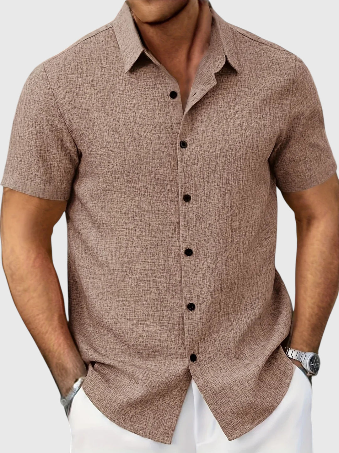 Juan | Camisa ligera de manga corta en mezcla de lino