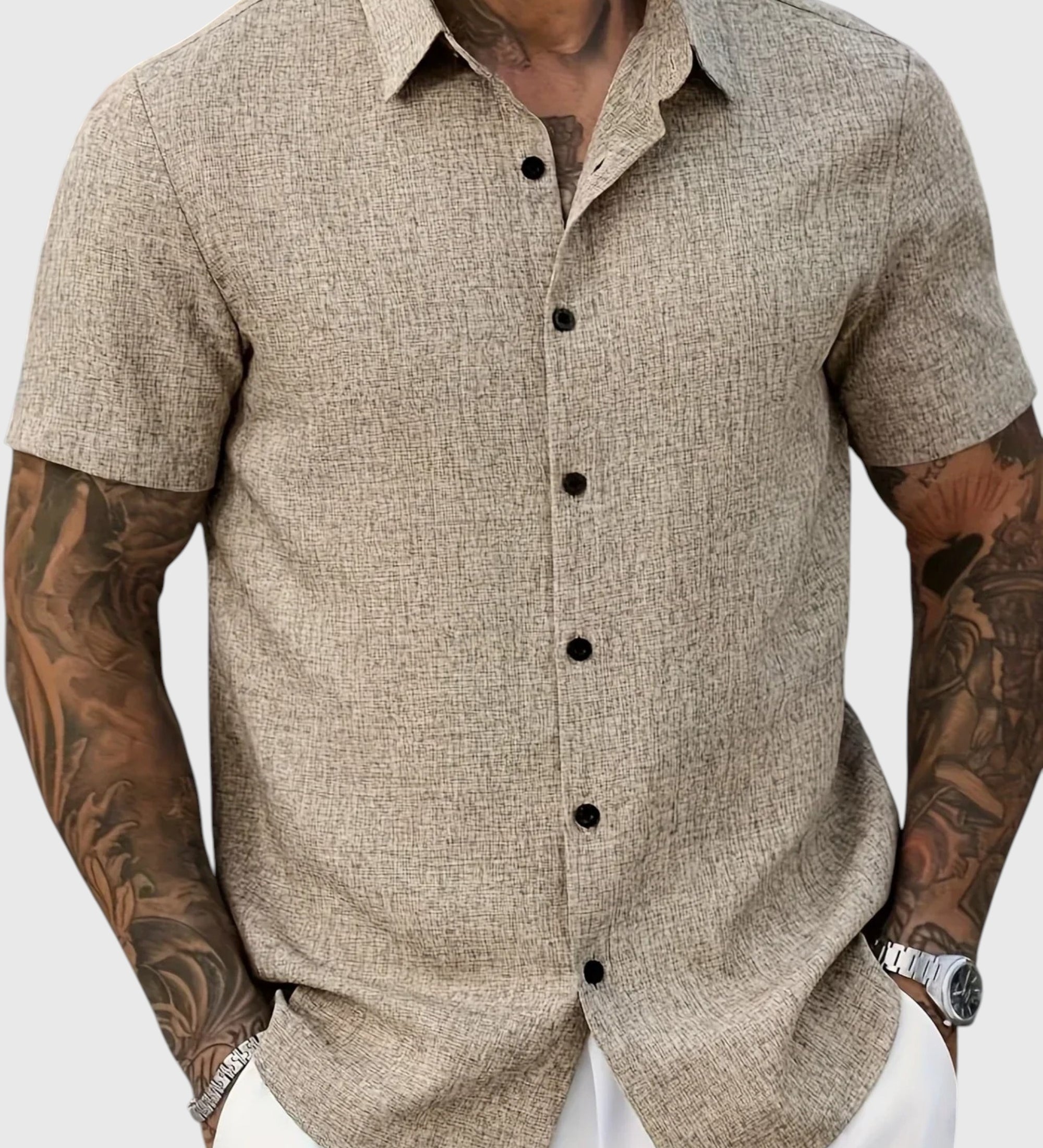 Juan | Camisa ligera de manga corta en mezcla de lino