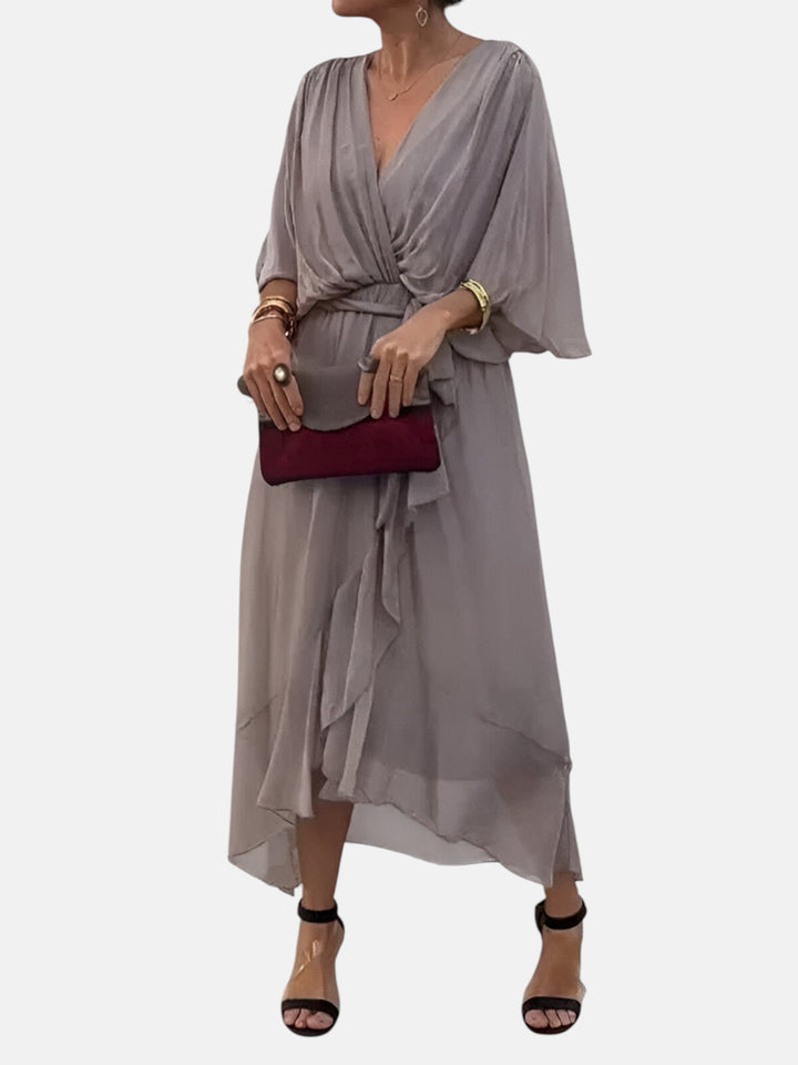 ISABELLA | VESTIDO MIDI CON CINTURA DE LAZO