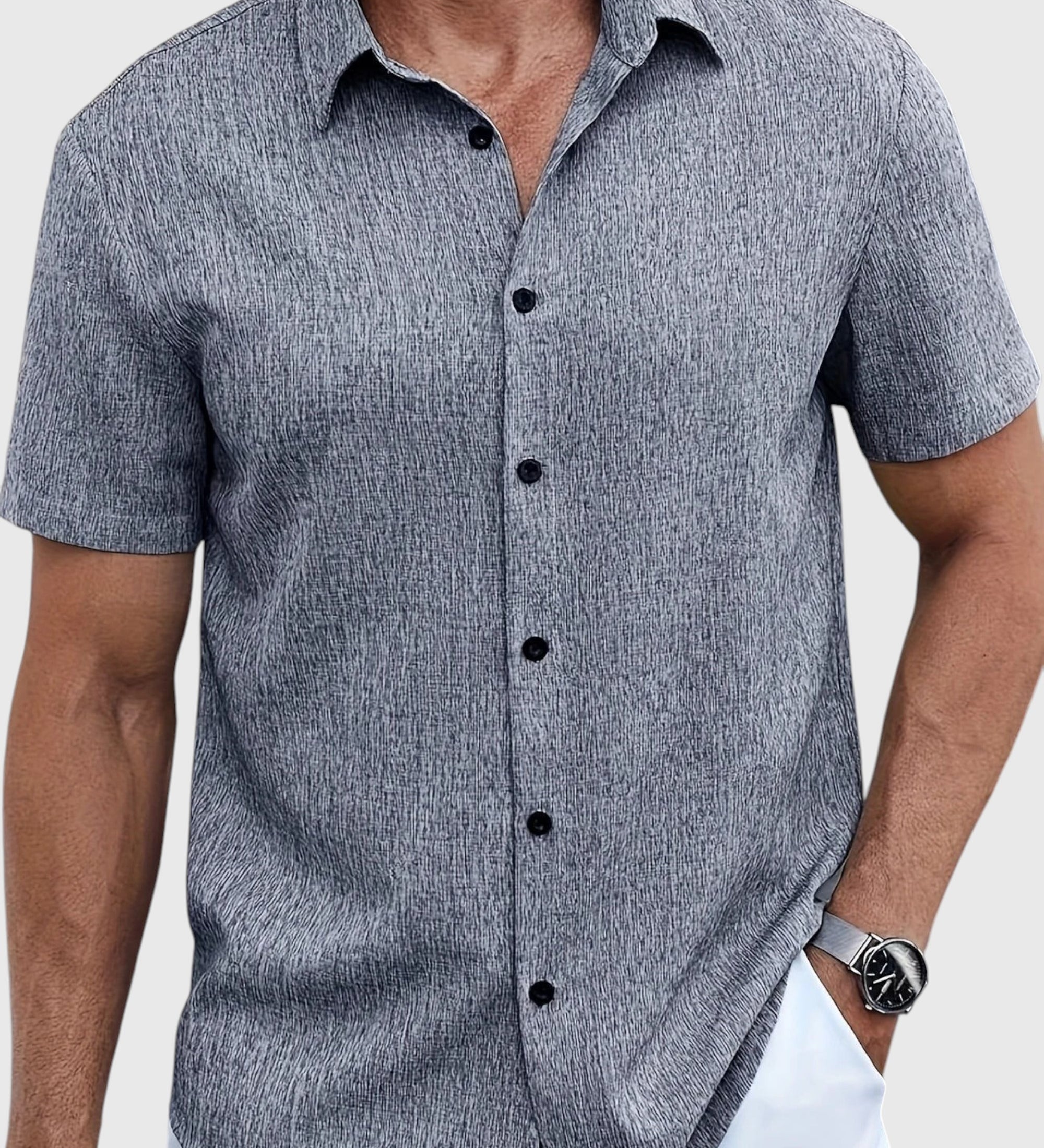 Juan | Camisa ligera de manga corta en mezcla de lino