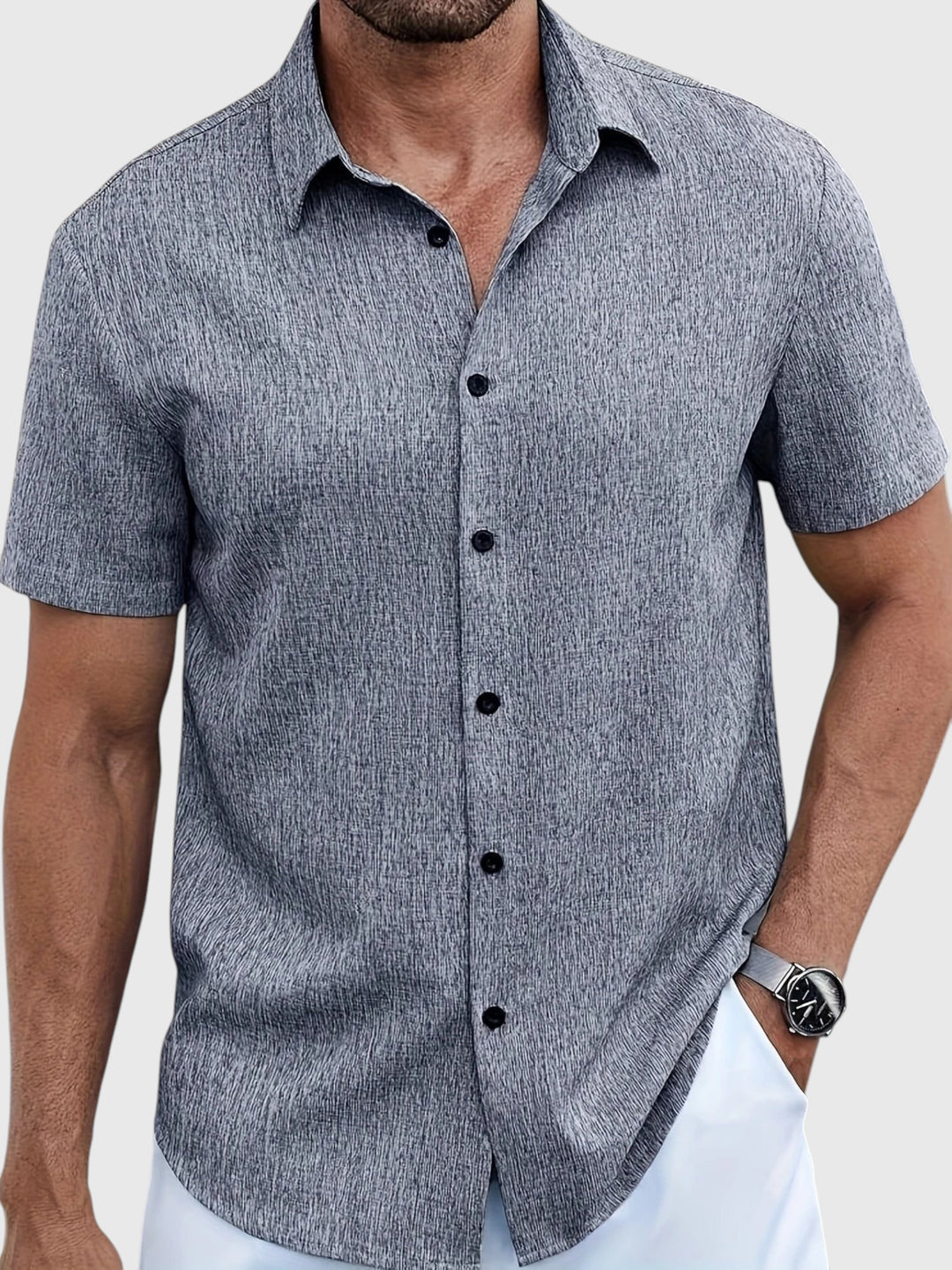 Juan | Camisa ligera de manga corta en mezcla de lino