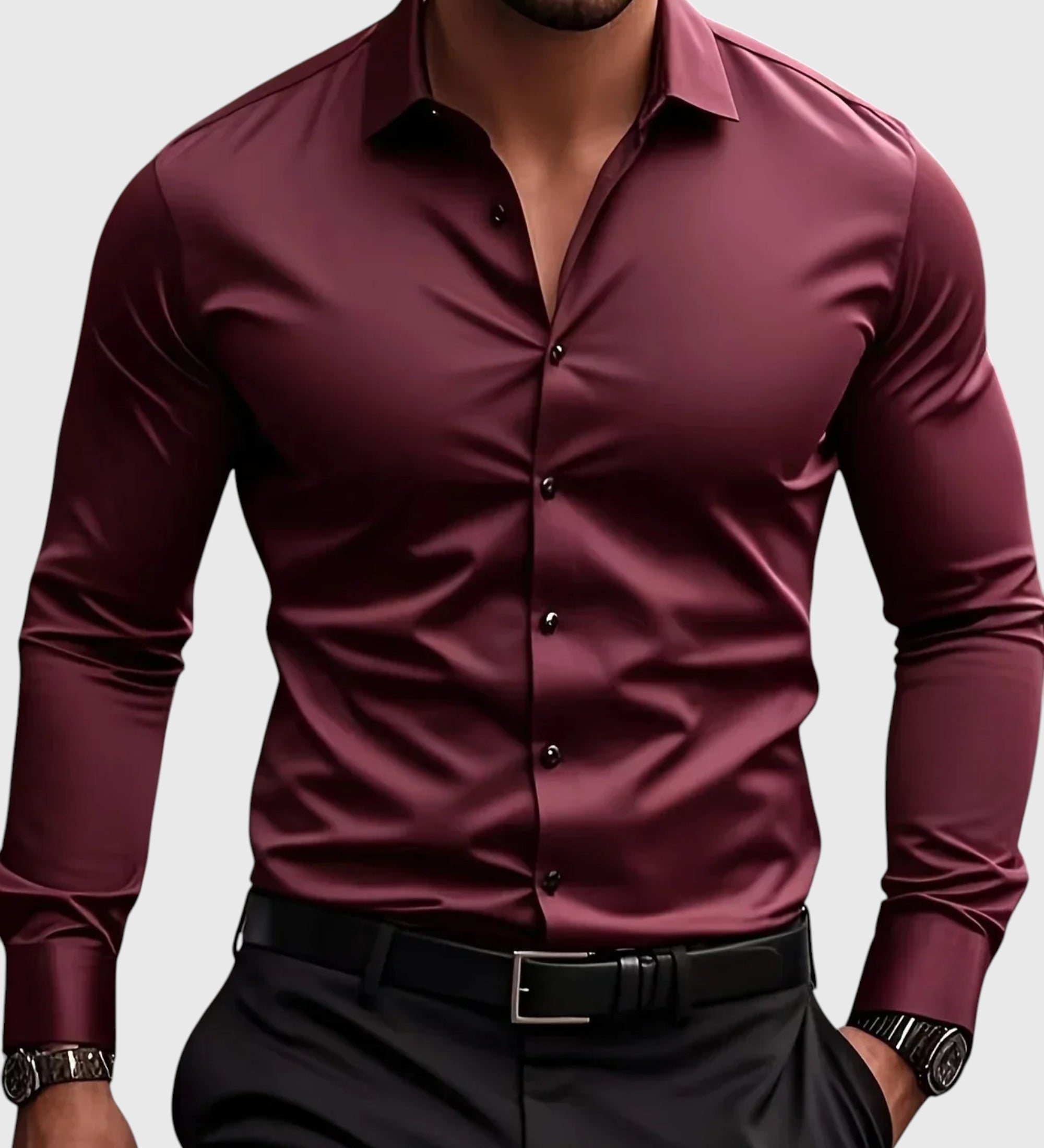 Pedro |  Elegante camisa de manga larga con botones