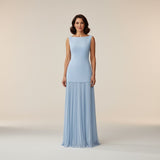 Claudia - Vestido largo sin mangas con pliegues