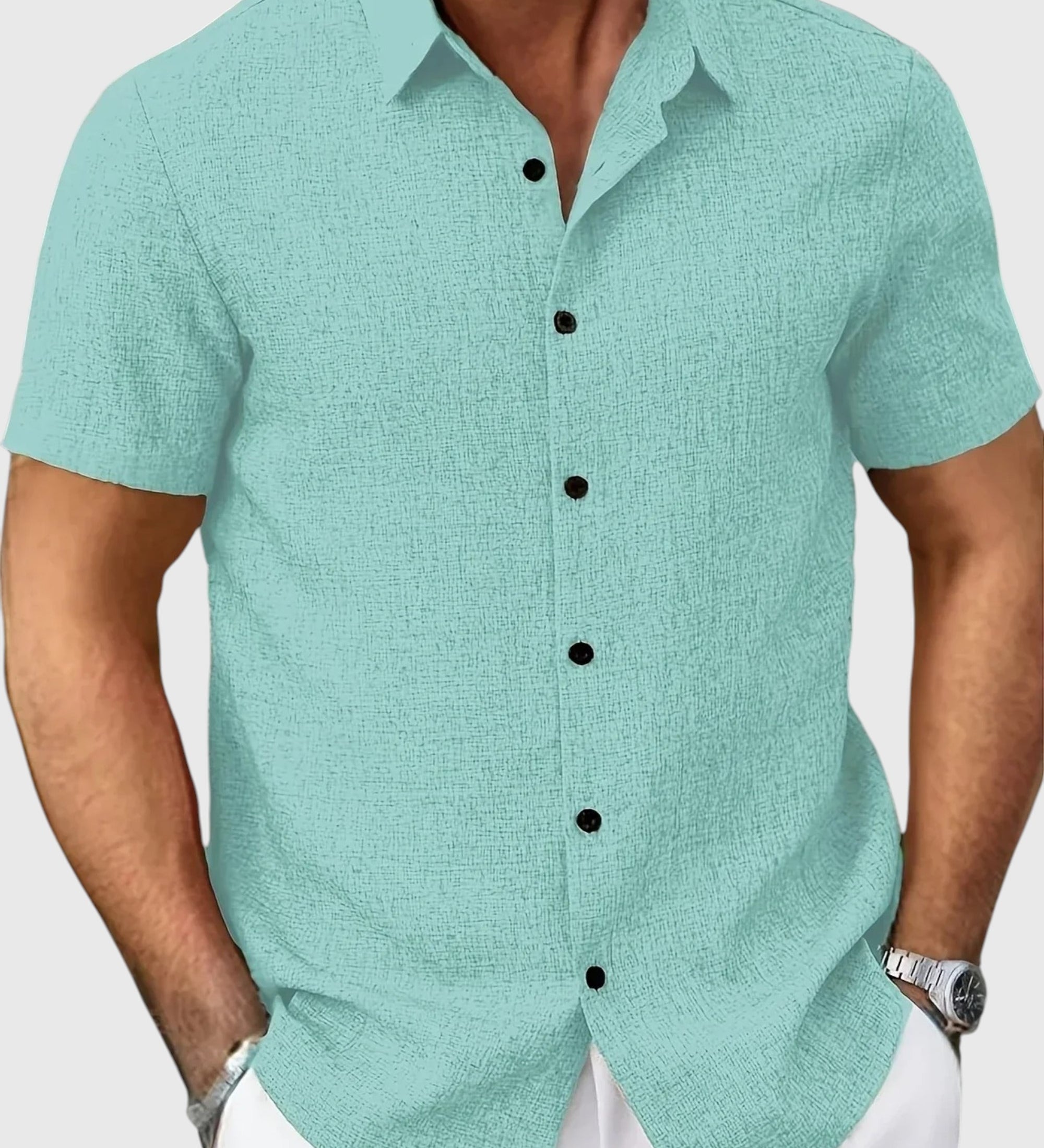 Juan | Camisa ligera de manga corta en mezcla de lino