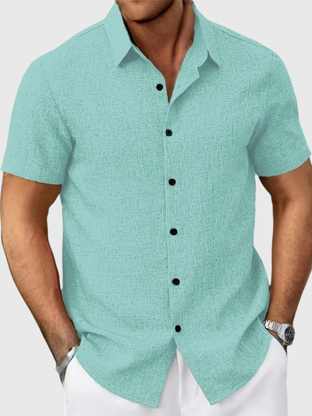 Juan | Camisa ligera de manga corta en mezcla de lino